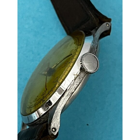 1950's vintage Alpar calendar Swiss made wristwatch pointer date Louvic watch - Picture 7 of 9